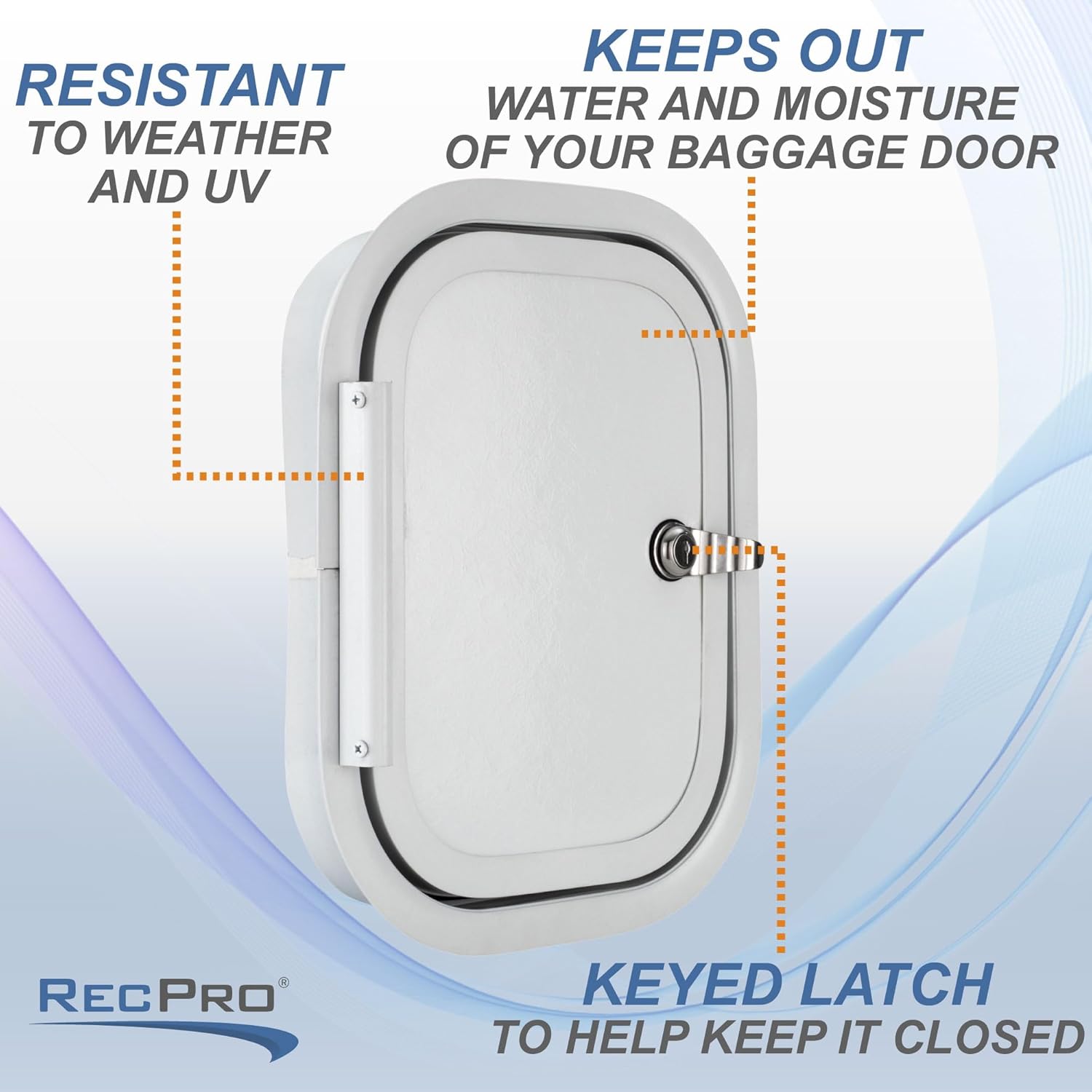RecPro RV Baggage Door 9" Wide x 12" High | Rounded Corners | Storage Door | Top Hinge | Compartment Doors | Made in America