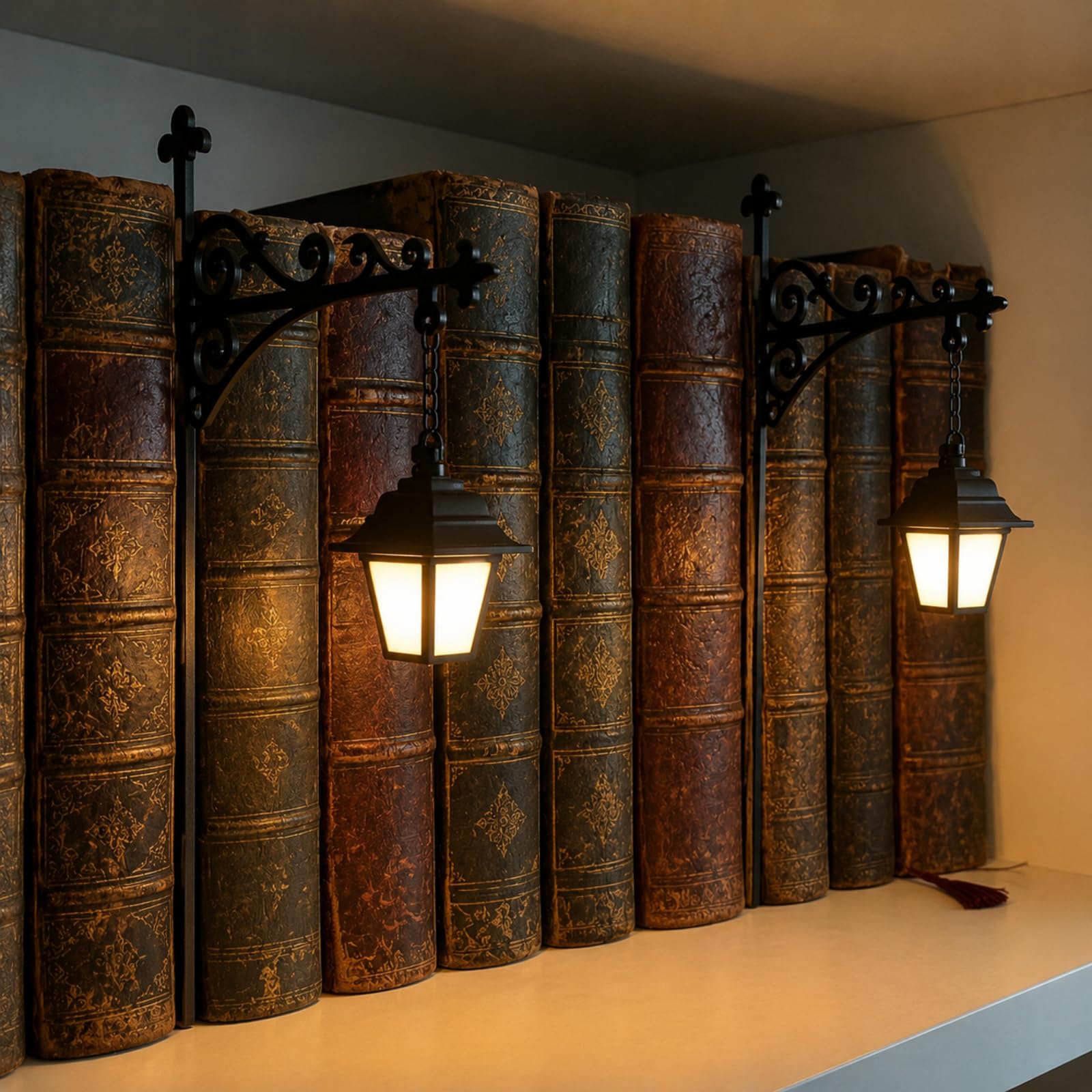 Library Lantern-Decorative Bookshelf Lights, Book Lamp Vintage Reading Book Shelf Lights for Bookworms, Antique Led Books Nook Lamp Ornament for Study Reading Corner Home Library,Gift for Books Lovers