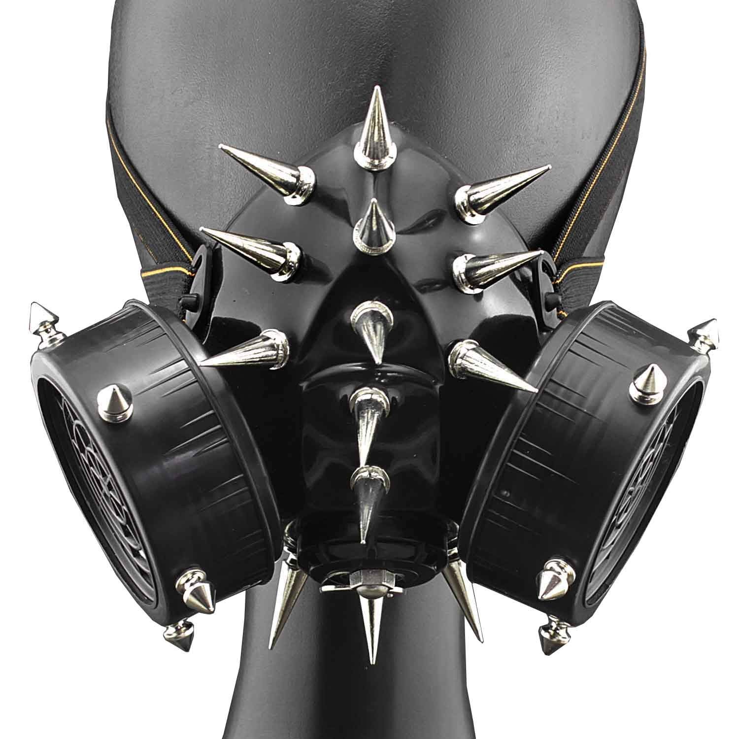 punkman2000 Spike Rivet Steampunk Masquerade Gas Face Mask Cosplay Costume Party