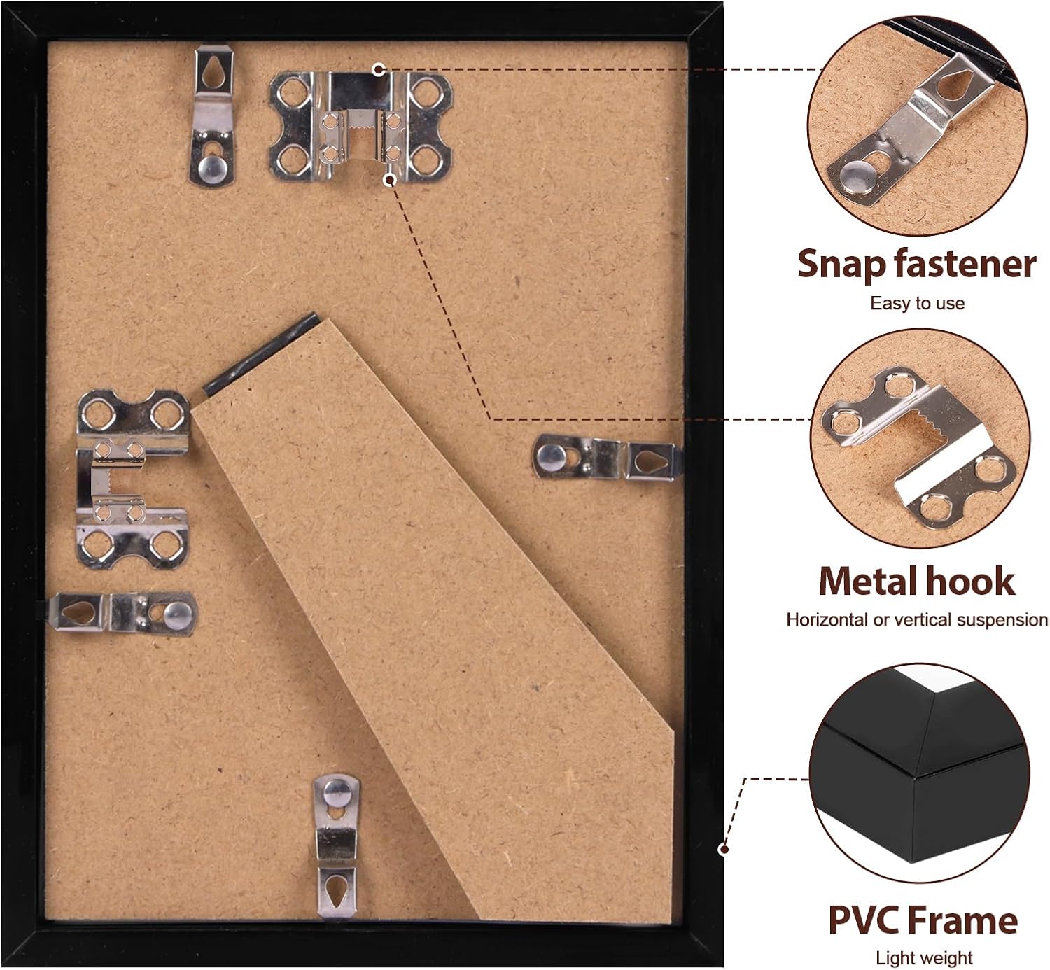 Fixwal 5x7 Picture Frame Set of 12 with Shatter Resistant Plexiglass, Classic Thin Border Black Photo Frames for Home Office Decor Wall Display