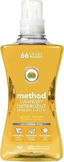 Method Liquid Laundry Detergent, Ginger Mango, 66 Loads Per Bottle, Hypoallergenic + Stain Remover, 53.5 Fl Oz (Pack of 1)
