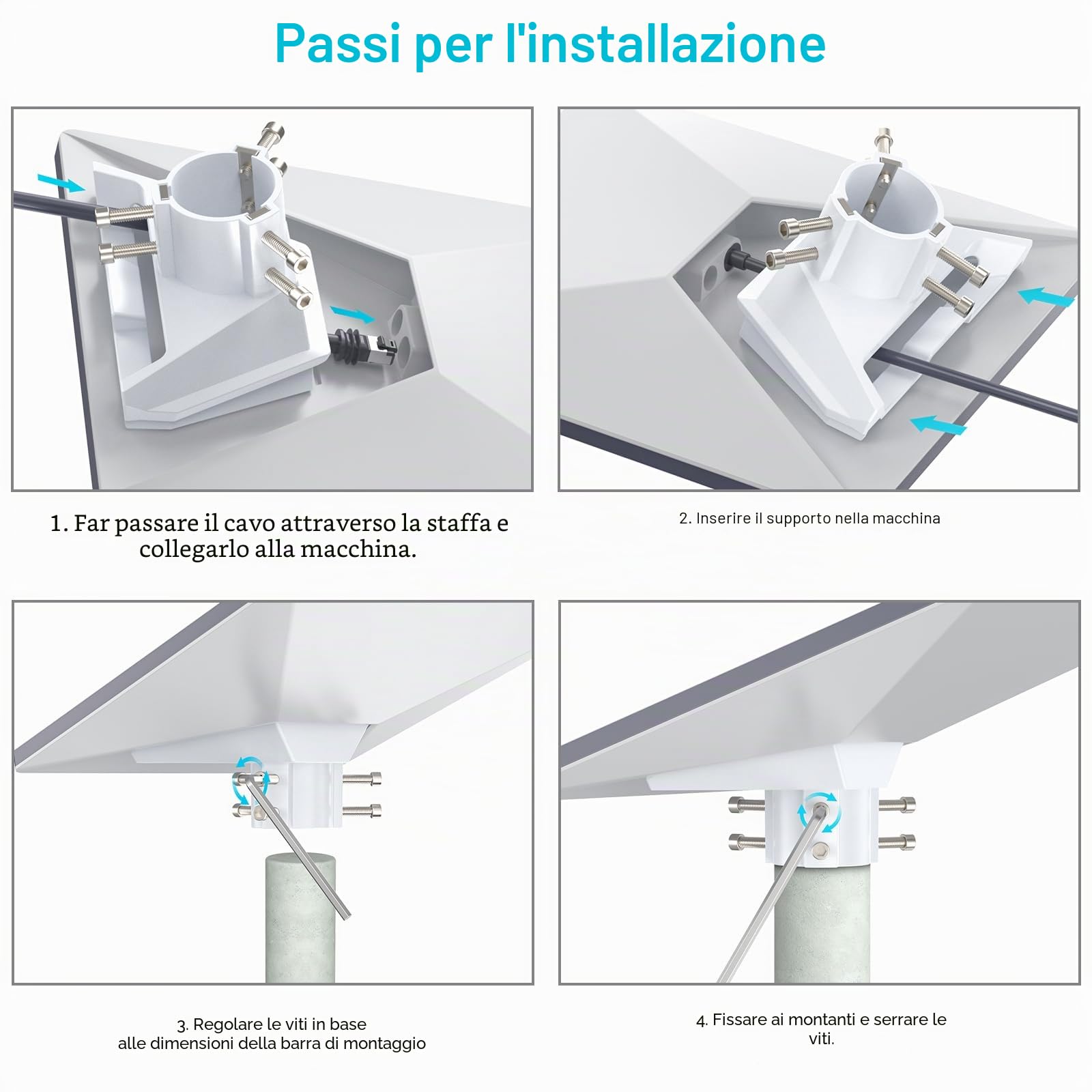 Starlink Mini Supporto, ASA Mini Starlink, Premium Starlink Mini accessorio per una facile installazione (1,22-1,73 pollici), compatibile con StarLink Standard Mini Dishy