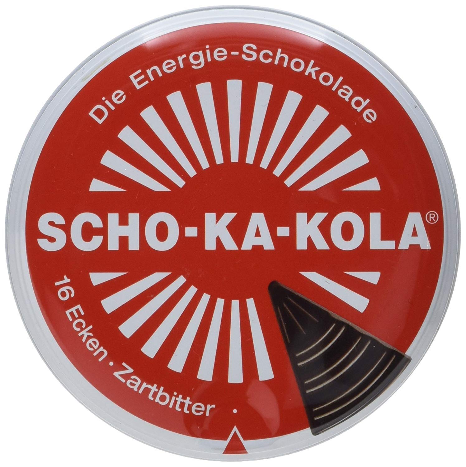 10er SET Scho-Ka-Kola Zartbitter Schokolade 100 g Dose / Energie-Schokolade / SchoKaKola