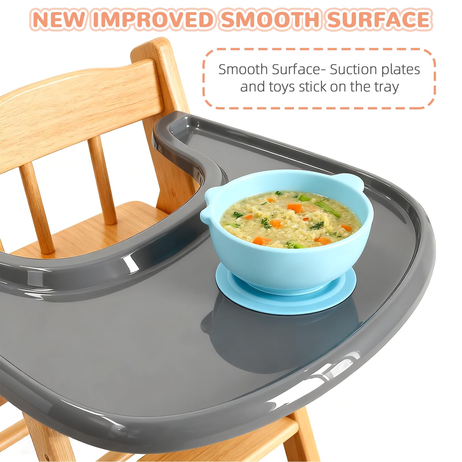 Tray Compatible with Stokke Tripp Trapp Chair, Smooth Surface and Strong Suction, 100% BPA-Free - Image 3