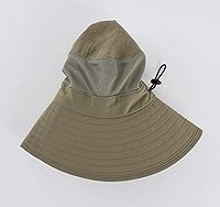 Vista 38 de Home Prefer Sombrero de malla para exteriores UPF50+ Sombrero de pesca de ala ancha con solapa para el cuello Azul marino