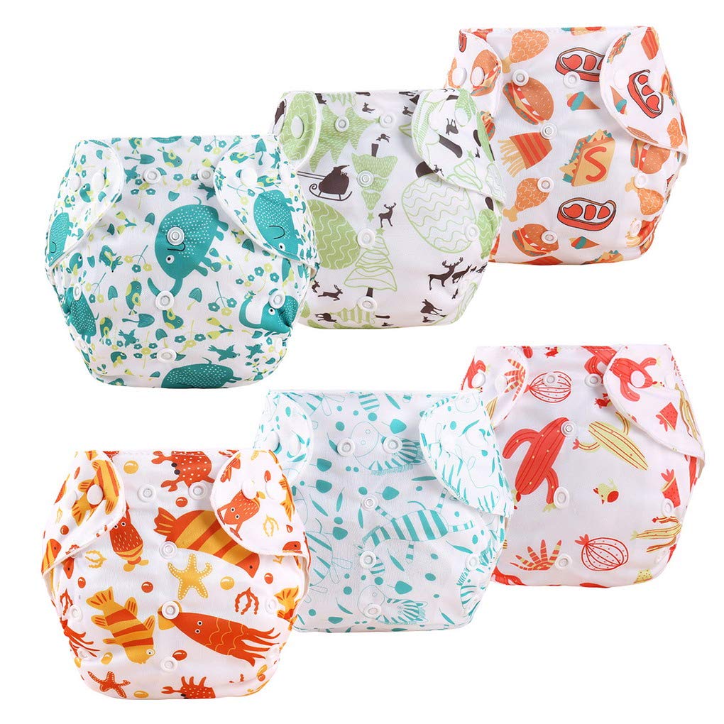 ACMEDE Couches Lavables Bébé - Lot De 3 - Taille Adjustable 0-24 Mois