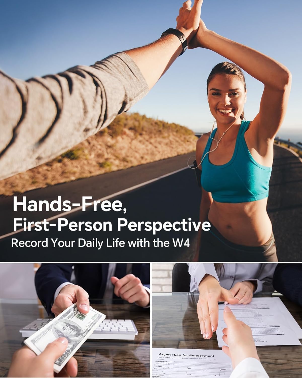 Hands-free first-person perspective recording with BOBLOV KJ23/W4