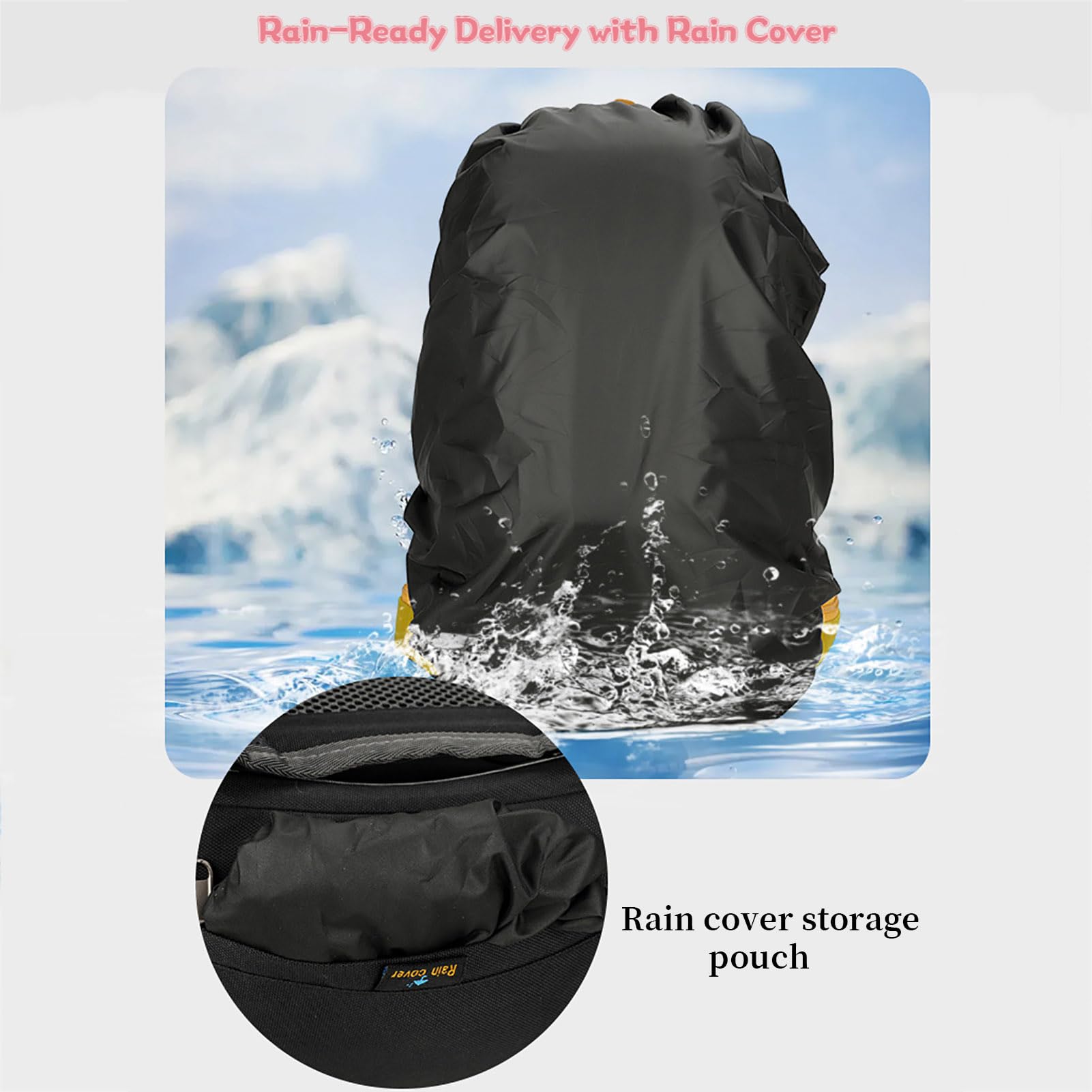 TY&WJ 35L Wanderrucksack Mit Abnehmbarer Rückenplatte, Atmungsaktivem Trekkingrucksack Mit Trinkblase & Regenschutz Für Reisen, Bergsteigen, Camping