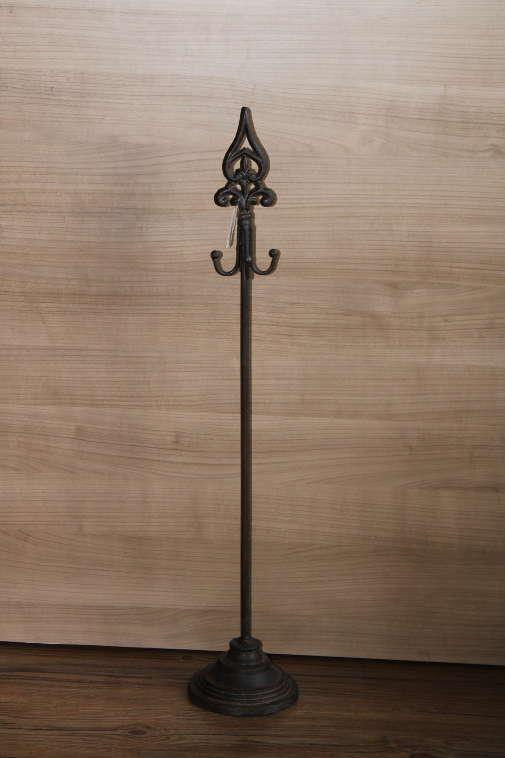 Kranzhalter aus Metall mit 4 Haken, dunkelbraun, shabby-chic, H 75 cm