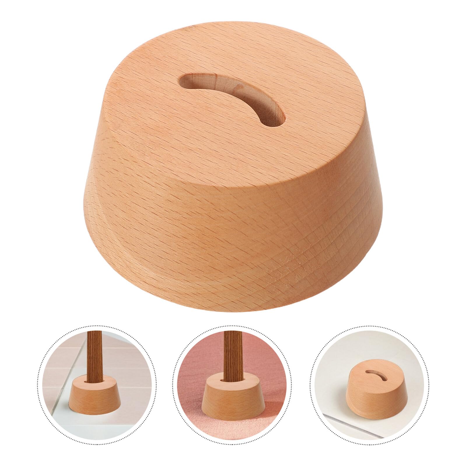 Soporte de Base para Calzador de Madera de Haya, Base Antideslizante Redonda para Pasillos y Organizador Ergonómico de Calzadores, Accesorio Práctico para Ayudas de Vestirse