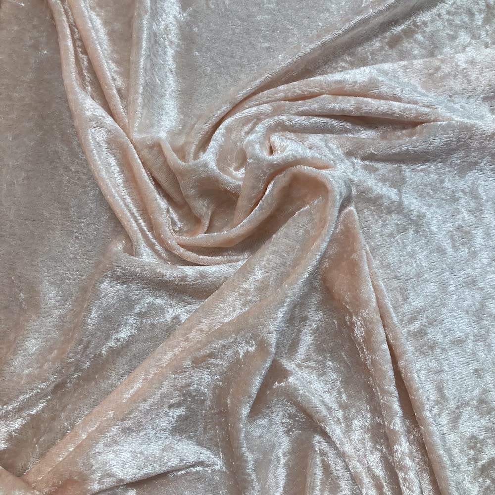 Kayes Textiles Crushed Velvet Fabric - Costumes Tablecloths Craft fairs Display Tables - 2.5m lengths (Blush)