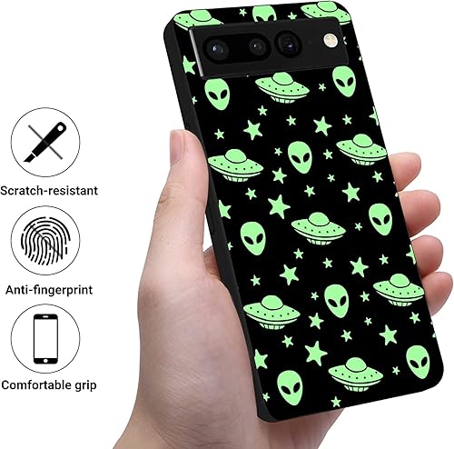 Miniatura 3 de Funda compatible con Google Pixel 6 Pro, diseño misterioso alienígena OVNI a prueba de golpes, suave TPU