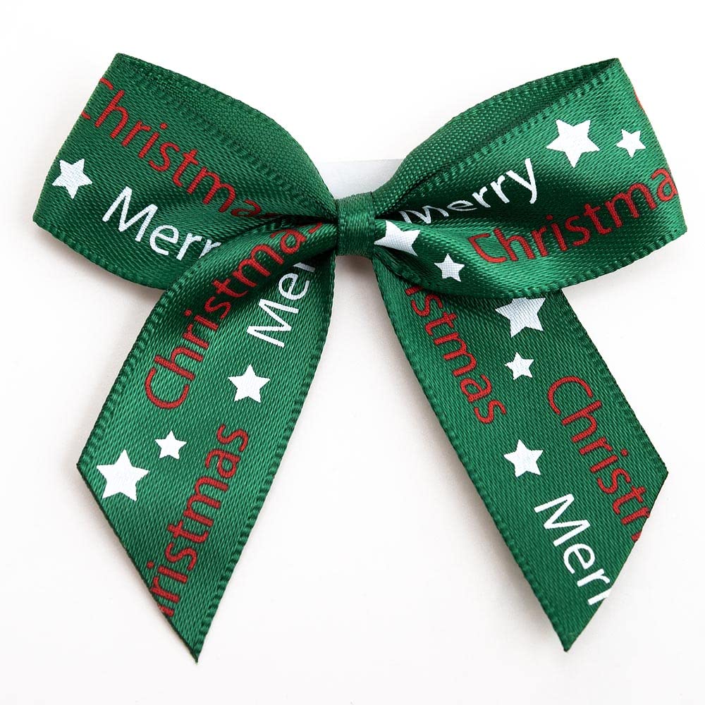 Italian OptionsMerry Christmas Bows 12 Piece Pack, 5cm Bow Width, Bottle Green Satin