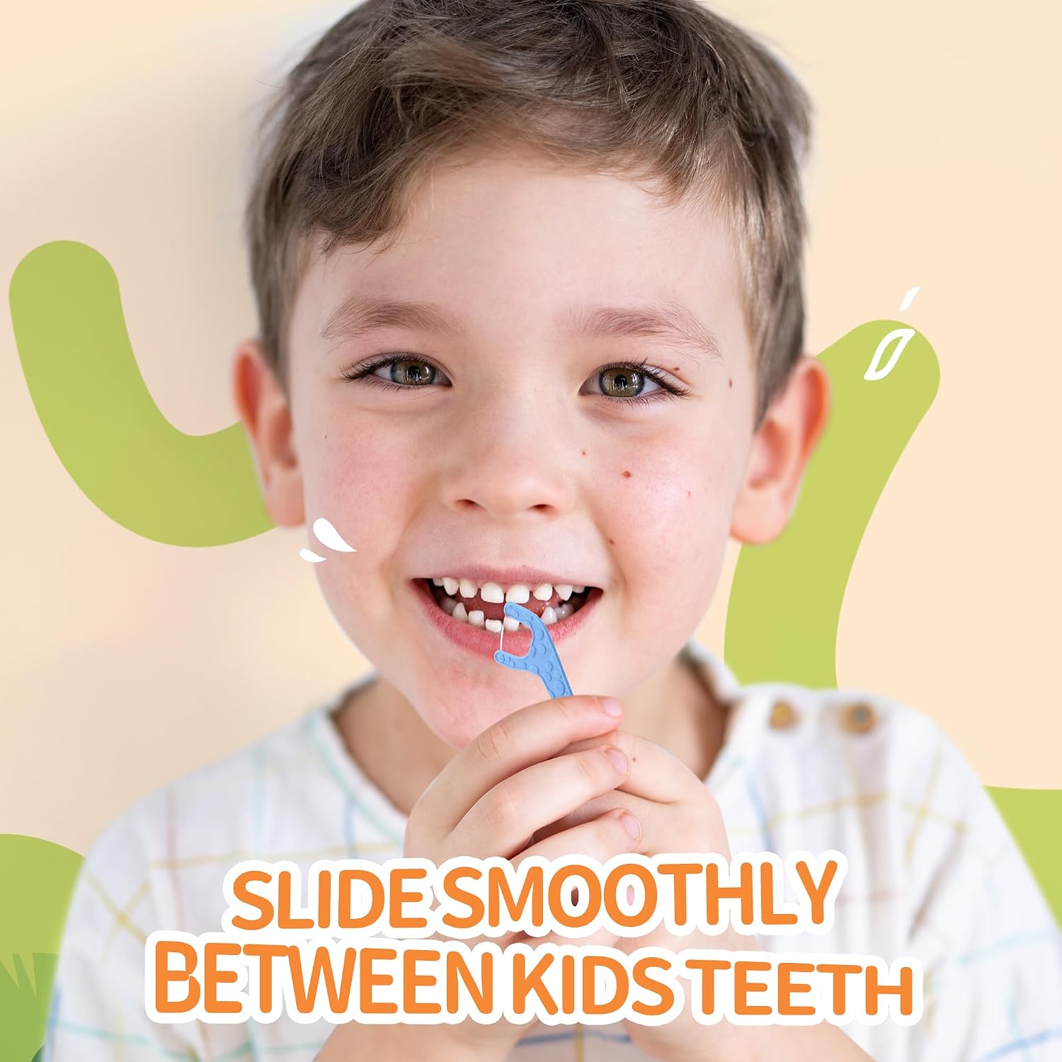Lakeyface 200 Count Biodegradable Kids Flossers, Eco-Friendly Plant-Based Floss Picks, No Fluoride BPA Free Cute Giraffe Dental Picks, No Plastics, Vegan Natural Floss, Mild Mint