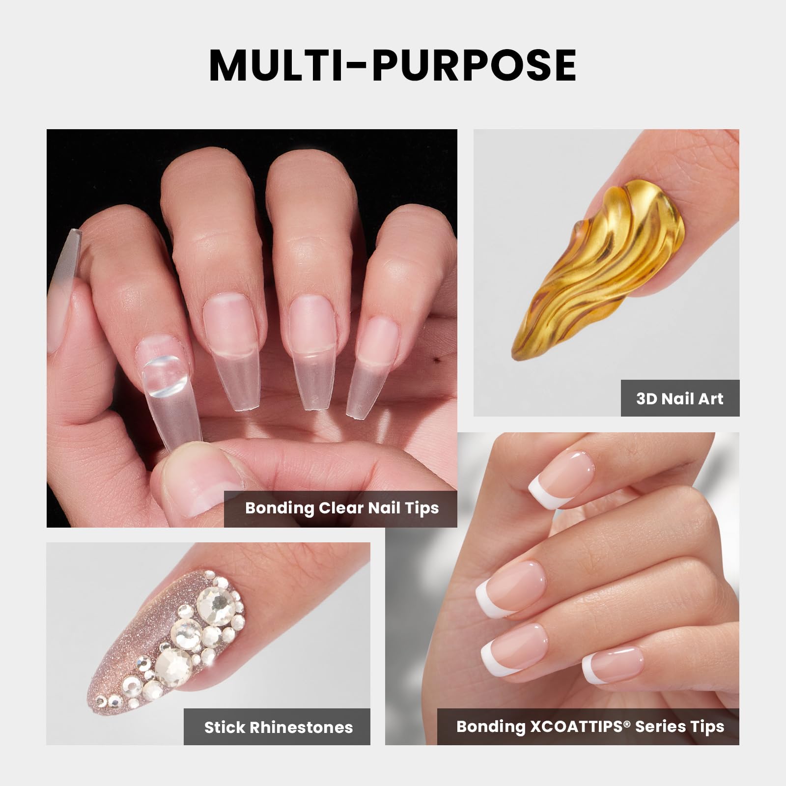 Amazon.com: btartboxnails XCOATTIPS Nude Short Almond French Tip