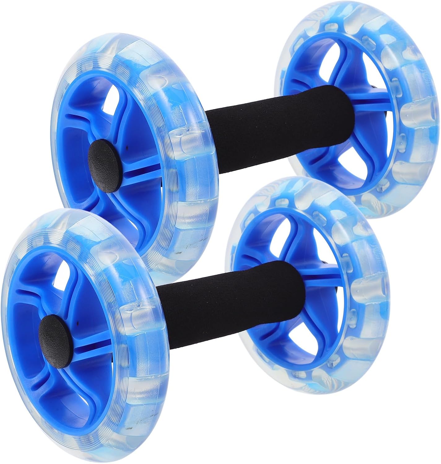 Dual Wheel Ab Roller Fitness Wheel Core Strength Trainer Blue for Home Gym Workout and Weight Loss Equipment
