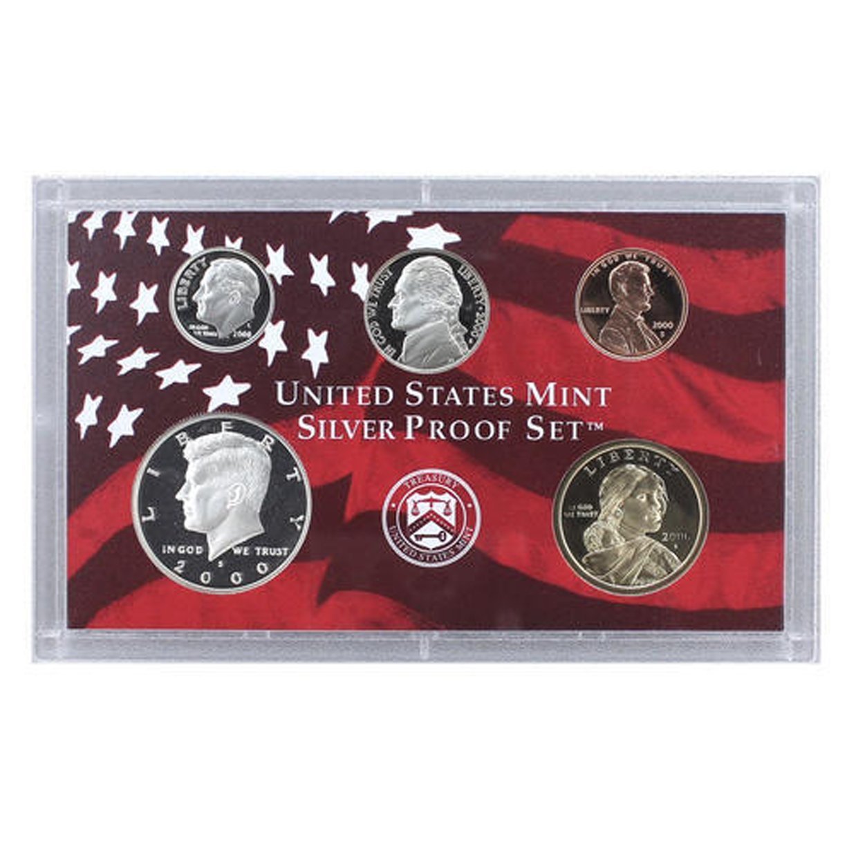 2000 S U.S. Mint Silver Proof Set - 10 Coins - OGP Superb