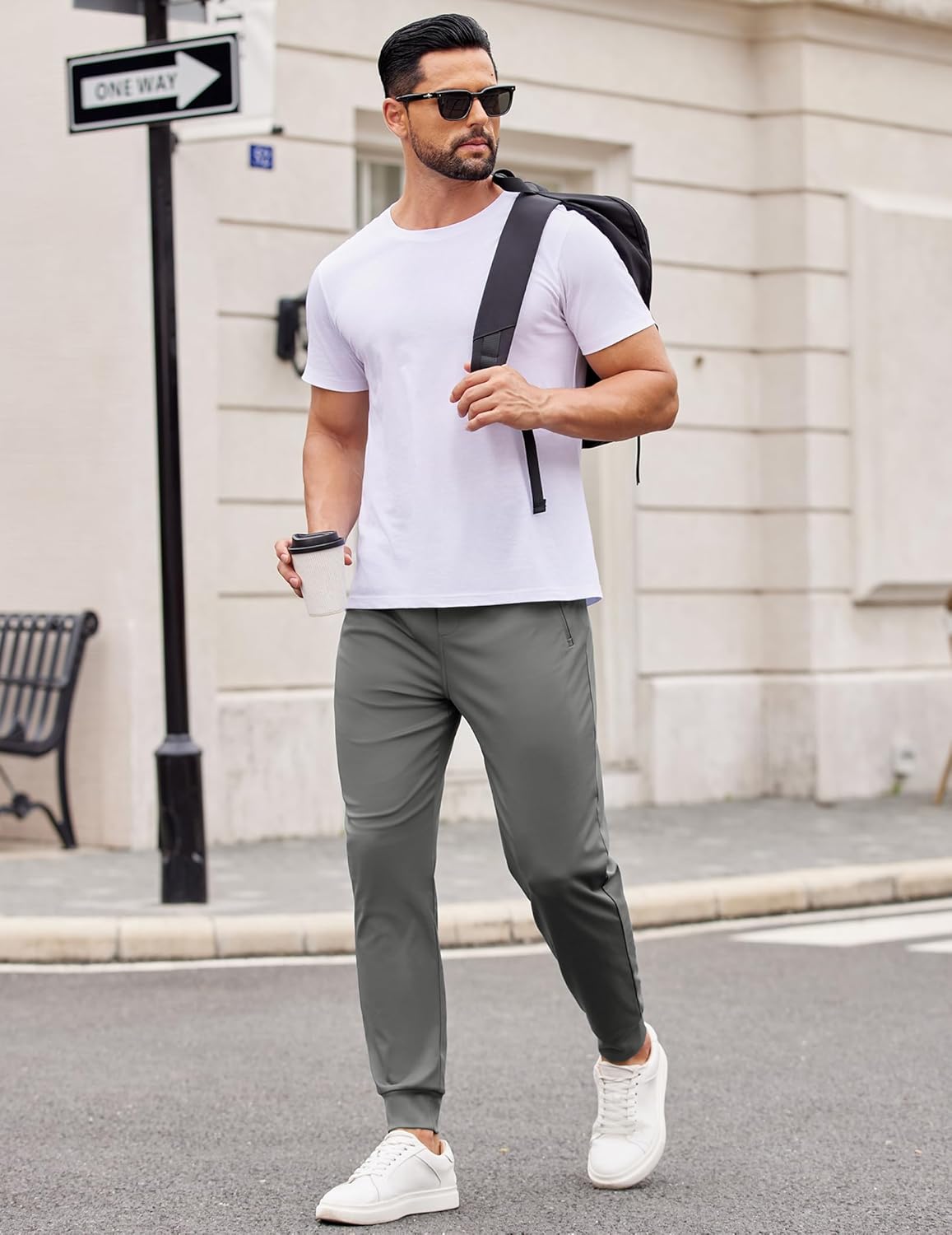 PINSPARK Men's Joggers with Zipper Pockets Stretch Lightweight Athletic Track Pants Gym Quick Dry Workout Pants for Men - Image 3