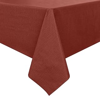 Romanstile Waterproof Vinyl Tablecloth Rectangle, 60 x 84 Inch, Burgundy