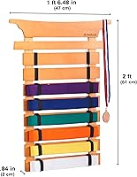 Vista 5 de KidKraft Soporte de cinturón de artes marciales, Natural