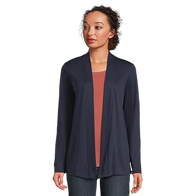 L.L.Bean Pima Cotton Open Cardigan With Pockets Women
