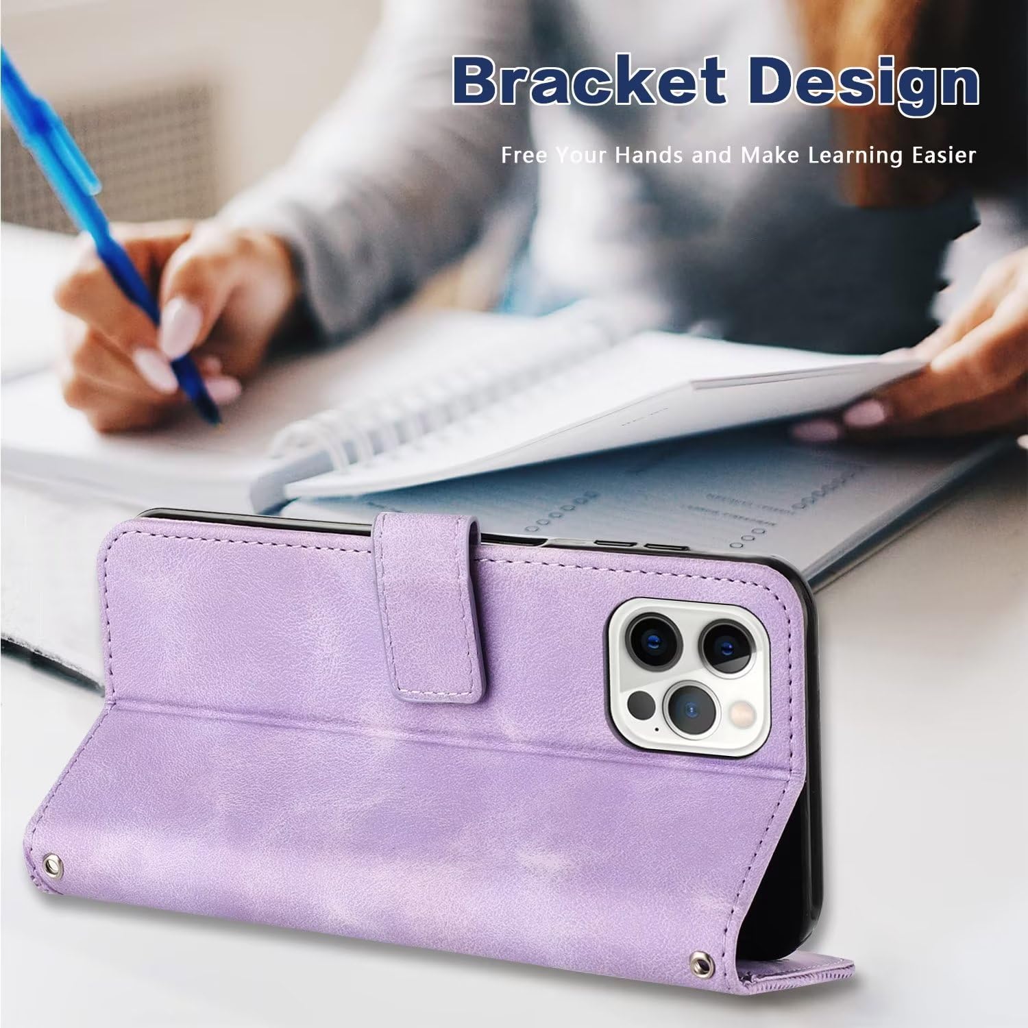 Beajew Cover per Xiaomi Redmi A1/Redmi A2 Flip Custodia in Pelle PU, Cover a Libro Portafoglio,Funzione Supporto, Magnetica,Slot Schede,Protettiva Custodia Resistente Antiurto-Viola