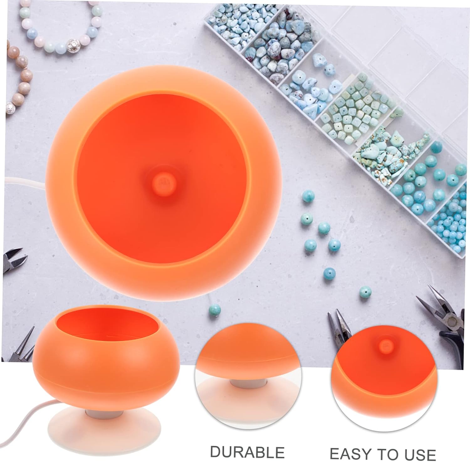 JEWEDECO 1set Electric Beading Tool Beading Bowl and Needle for Jewelry Making Projects Fast Bead Stringing for Bracelets and Necklaces