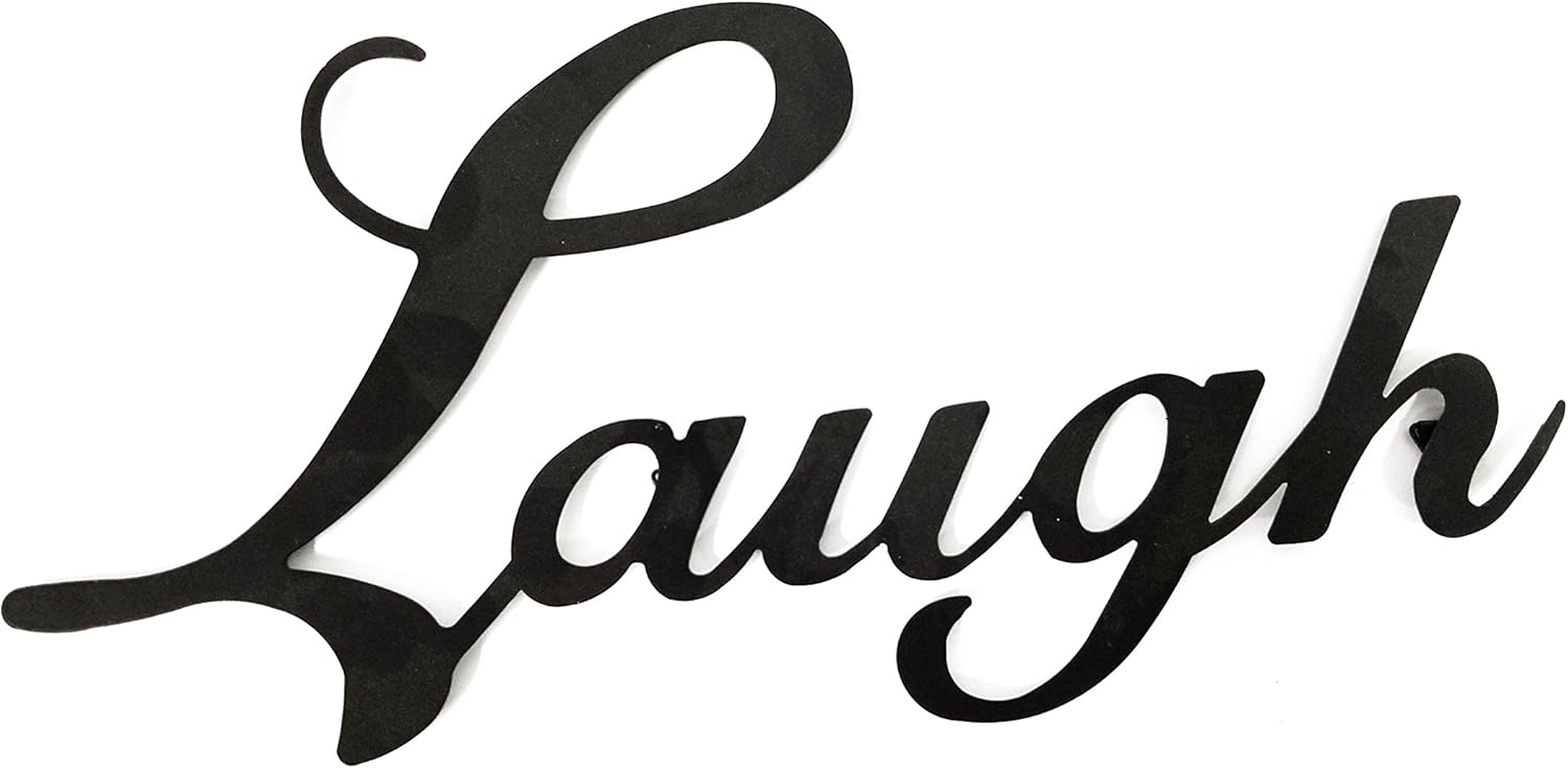 Laugh Black Metal Wall Word Home & Kitchen