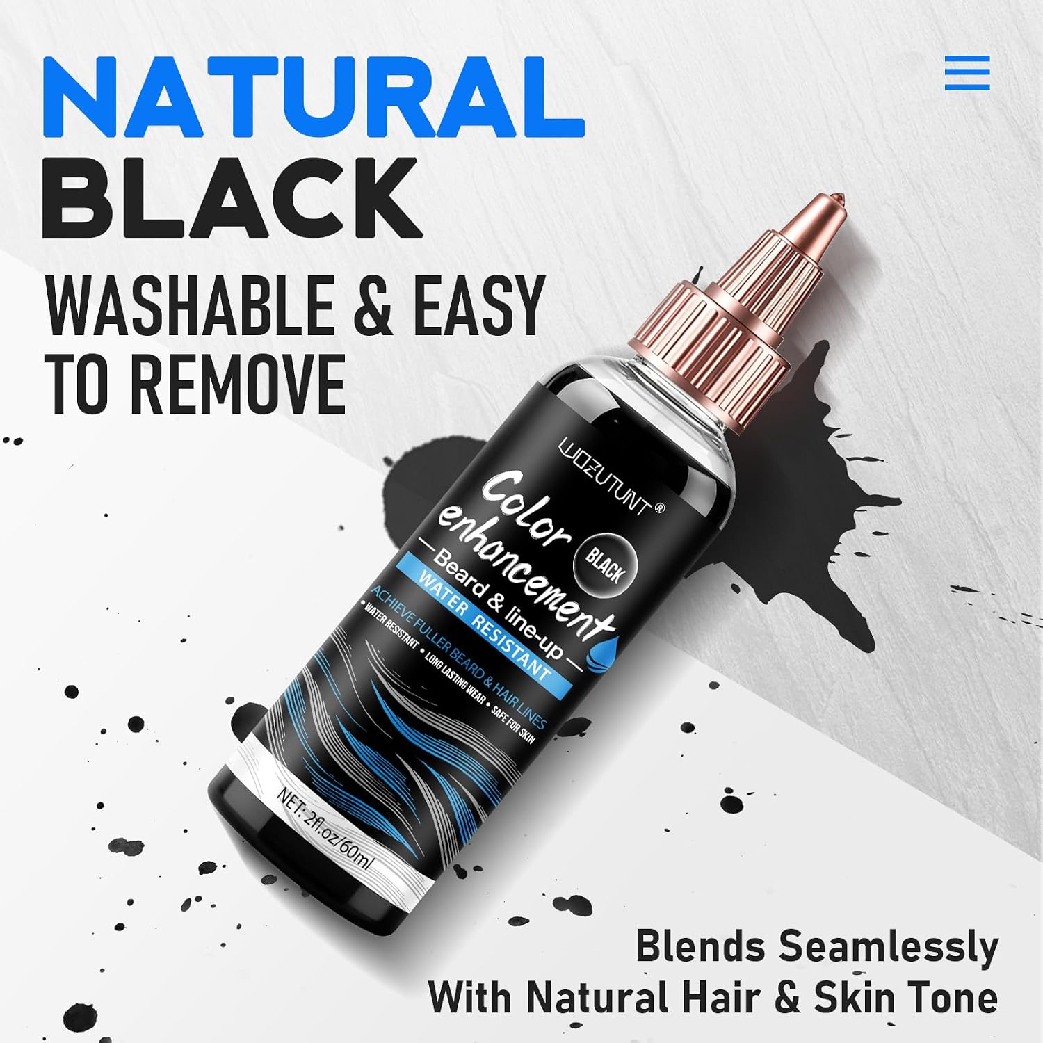 Enhancement Color Hair Enhancer For Beard & Lineup - Water Resistant Hairline Filler Spray Enhancements Barber Spray - Black Barber Beard Liner For Thicker & Fuller Men's Grooming Product (2 fl oz) image 4