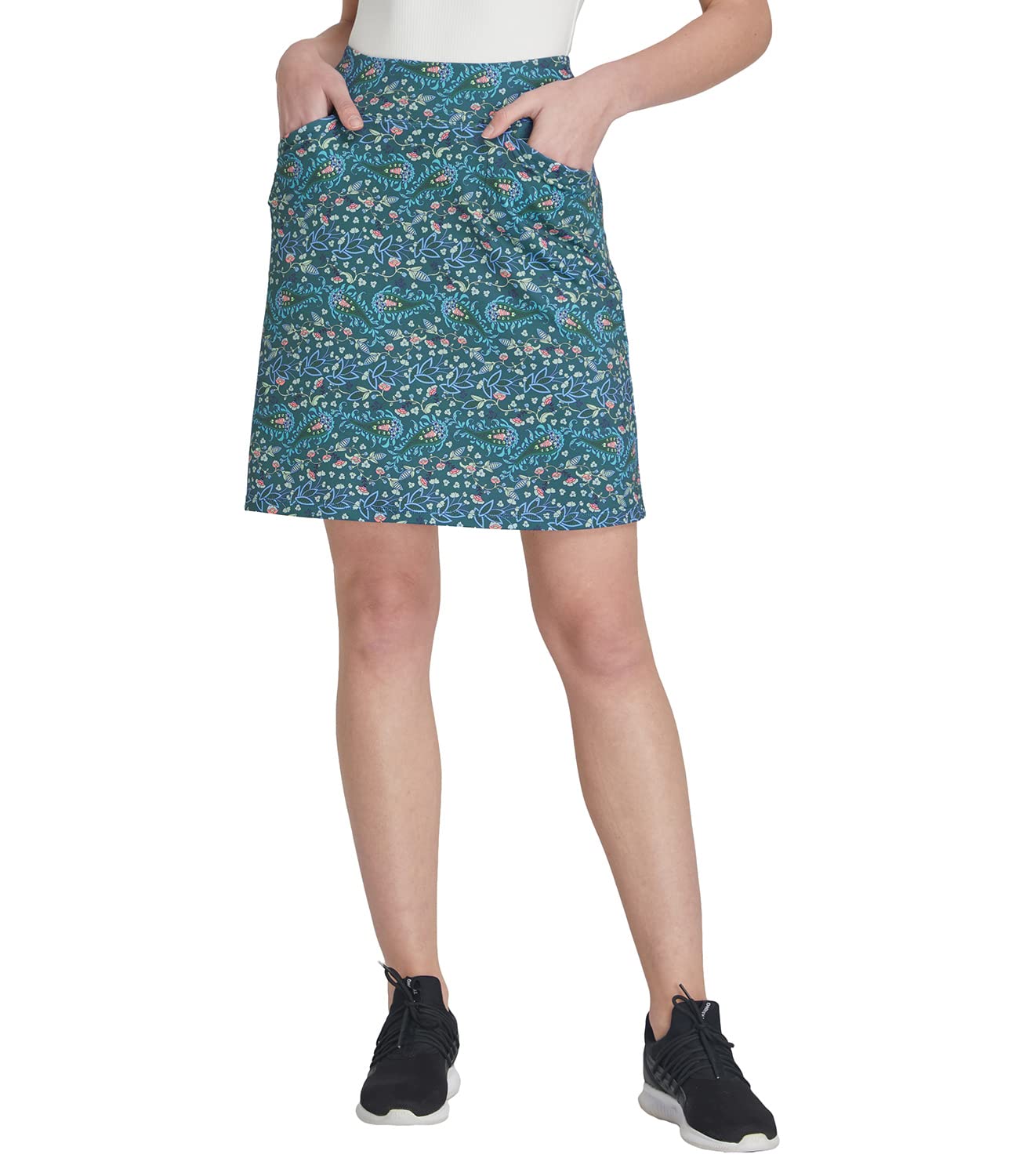 Jupe de Tennis Femme Plus Jupe Short Longueur Genoux Jupes avec Short & Poches pour Golf la Course L'entraînement Randonnée Canna M