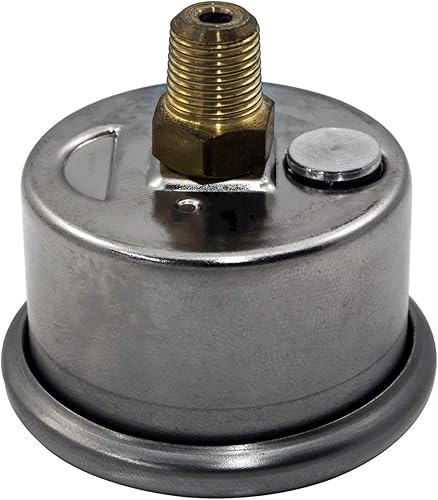 Miniatura 5 de VMS Racing Medidor de presión de combustible relleno de líquido de 0-100 PSI con kit de adaptadores en números plateados de cara azul compatible con