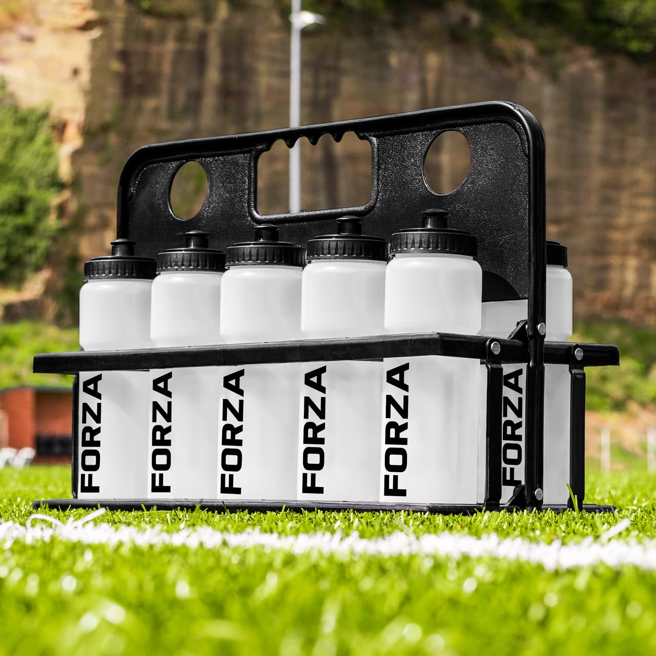 Forza Semi Transparent 10 Water Bottles & Carrier [750Ml] - Bpa Free Plastic - Variety Of Colours (Semi Transparent)