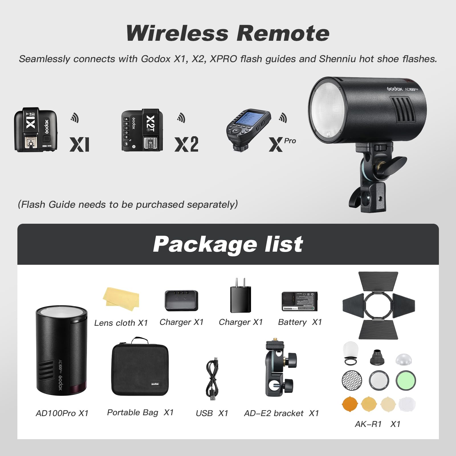 Amazon.com : Godox AD100 Pro with AKR1 kit for Photography