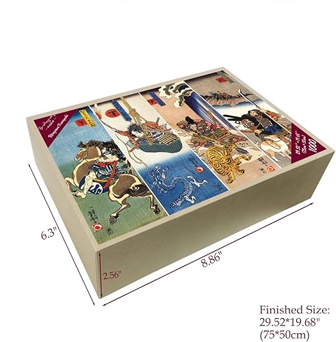 Miniatura 2 de Bristlegrass Rompecabezas de madera para adultos de 1000 piezas en adelante, dragón japonés, tigre Ukiyo-e, Kuniyoshi, Kakegawa, samurái japonés