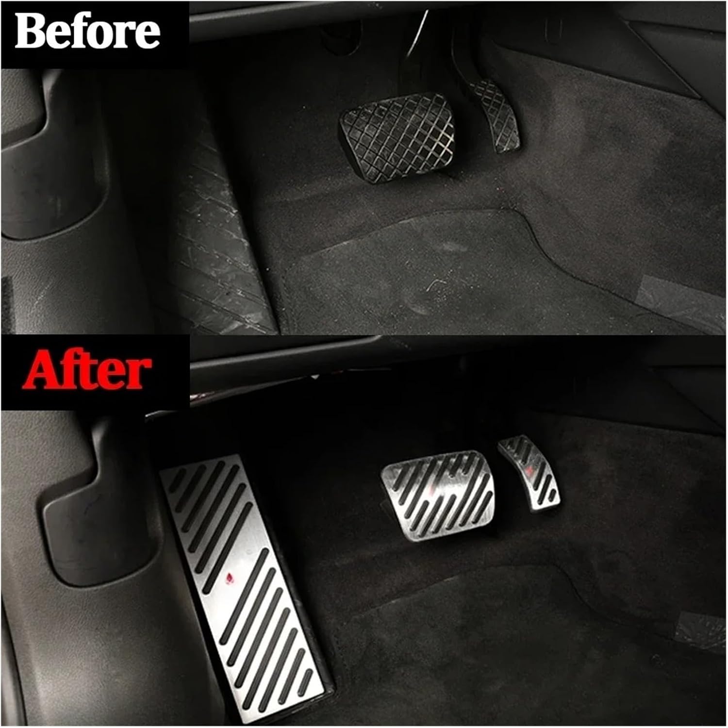 Car Pedals Compatible with A4 A5 A6 A7 A8 Q5 Q7 Gas Brake Accelerator Pedal Foot Rest Pedal Cover Sticker Stainless Decorate Accessories(1 piece)