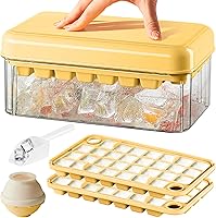 Vista 1 de Ice Cube Tray with Lid and Bin, 60 pcs Ice Cubes Molds for Freezer, Ice Freezer Container, Ice Trays Kit with 2 Trays, Scoop & Ice Ball Molds