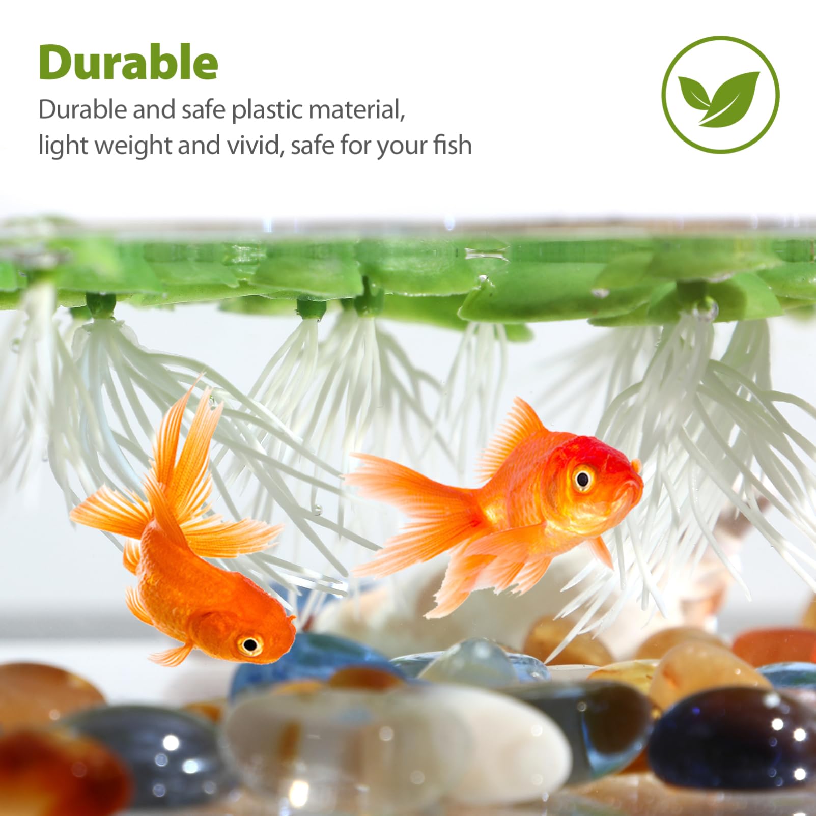 4paquetes Decoración Acuática Artificial De Plástico De Planta Flotante Simulada para Acuarios y Peceras Verde Natural