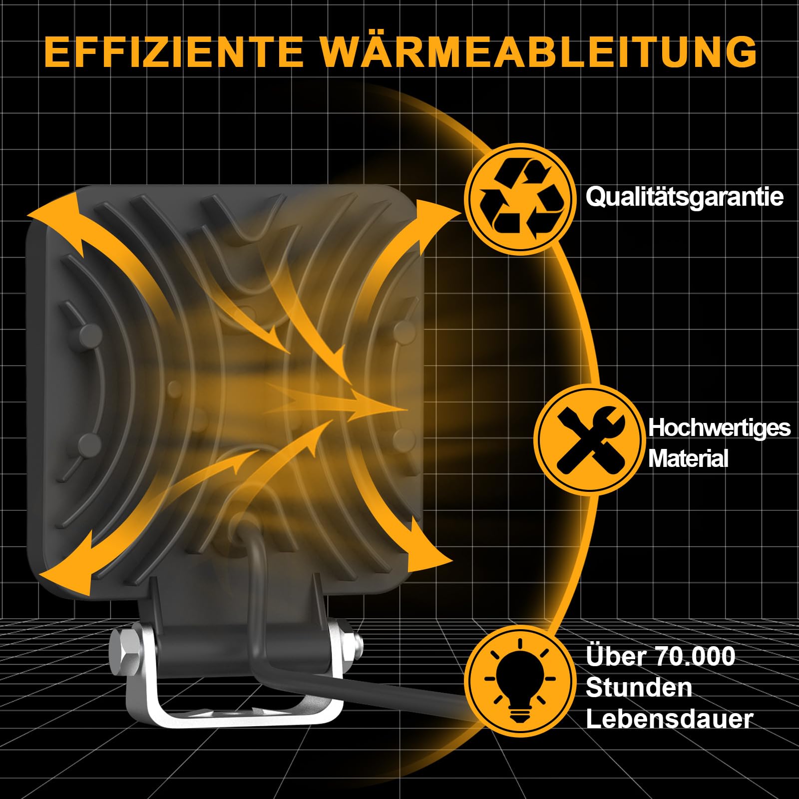 antom LED Arbeitsscheinwerfer 2Pcs led scheinwerfer 12v 24V Traktor 102W led zusatzscheinwerfer 12v für Bagger Traktoren Schlepper Gabelstapler ATV Lkw offroad