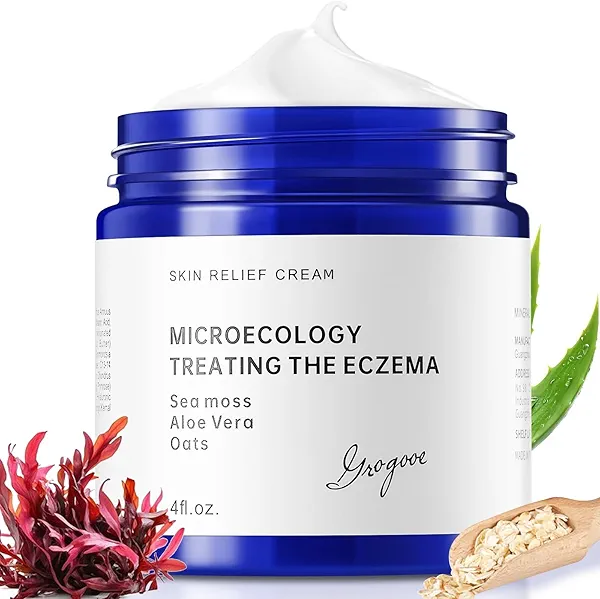 Natural Soothing Eczema Cream With Sea Moss Aloe Vera Oats for Multiple Skin Types Comfort Moisture Hydrate Eczema Cream for Dry Skin 4FL Oz