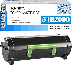 51B2000 Cartuccia di Toner Rigenerata MS317 MS417 MS517 MS617 MX417 MX517 Capacità Standard 2500 Pagine Nero per Stampante MS317DN MS417DN MS517DN MS617DN MX317DN MX417DE MX517DE MX617DE