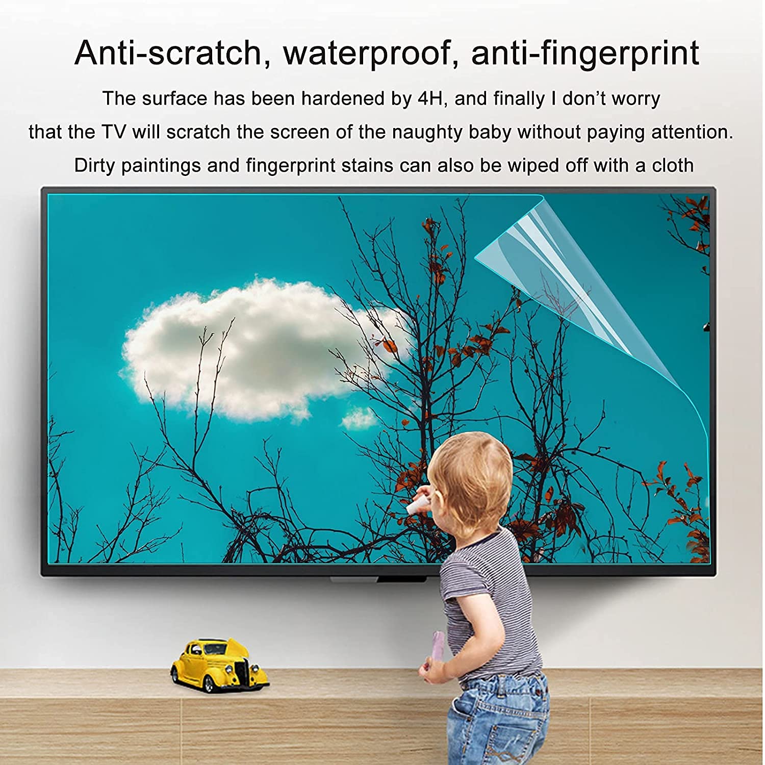 Blendfreie Folie TV Displayschutzfolie 32-75 Zoll TV Anti-Blaulicht-Film Displayschutzfolie, blendfrei, kratzfest, passend für LCD, LED, 4K OLED und QLED HDTV (Größe: 42 Zoll (930 x 52 cm) 5 mm)