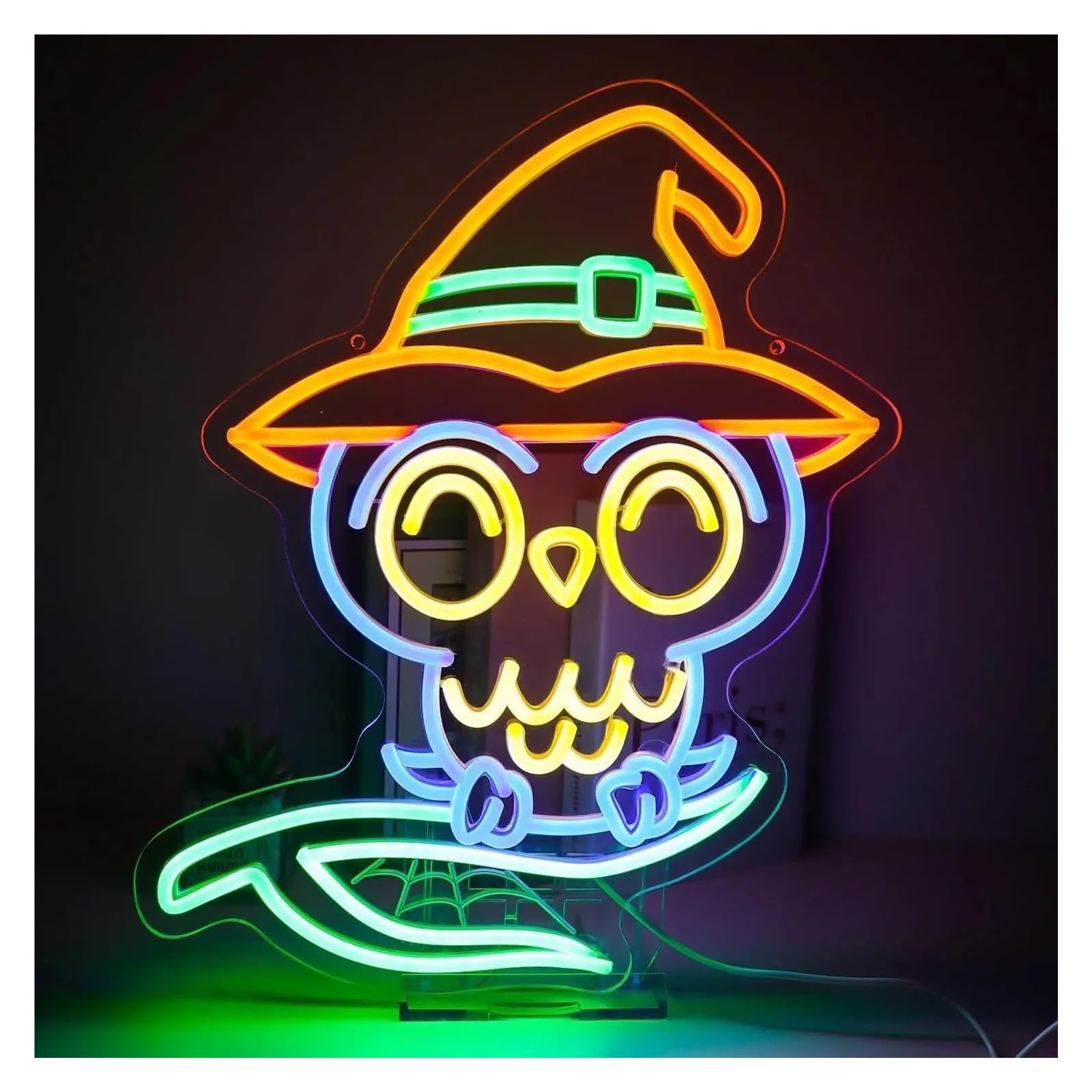 LEMST Sign Lamp Owl Neon Sign Dimmable Light USB Powered for Bar Club Bedroom Man Cave Party Art Decor 32cmx37.6cm
