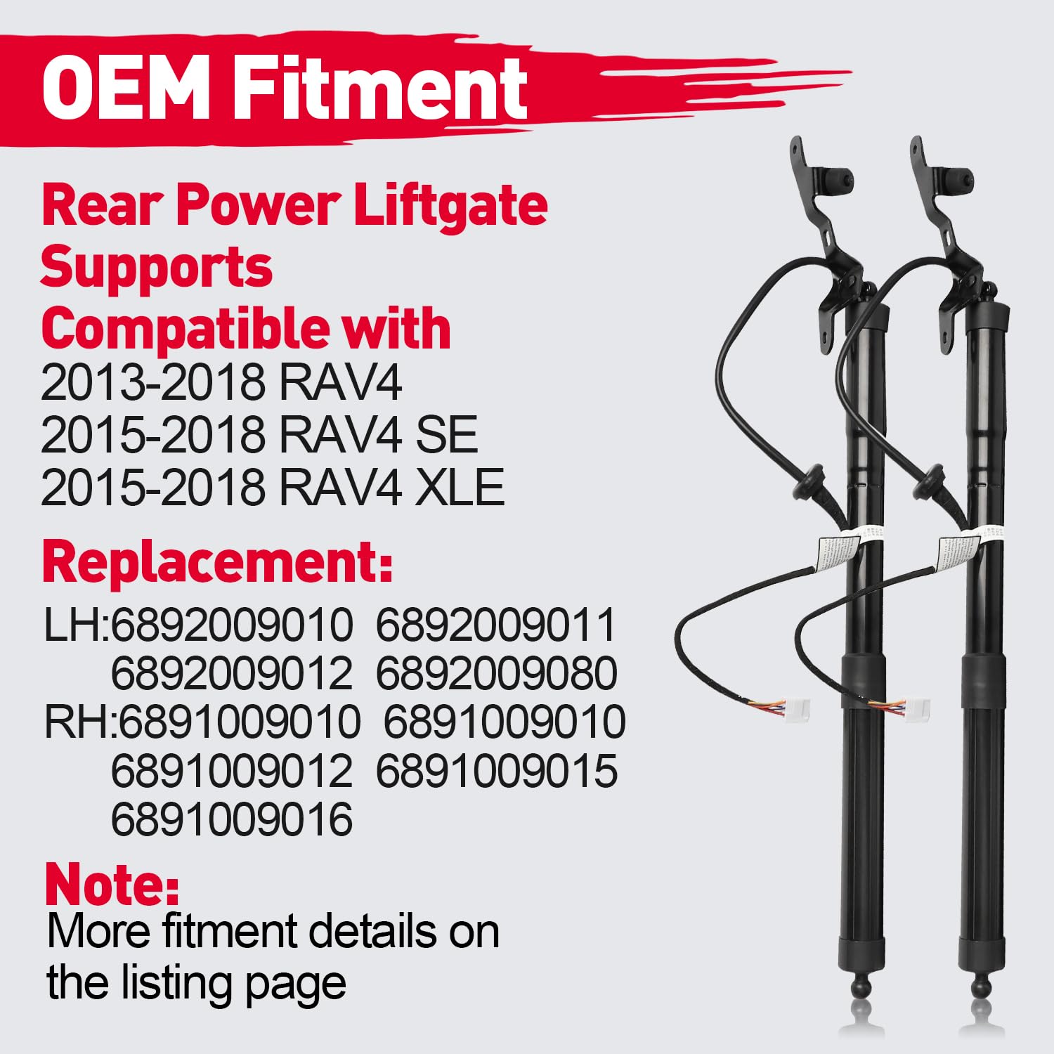 VEVOR Rear Tailgate Power Lift Support For 2013-2018 Toyota RAV4 - Electric Liftgate Strut Replacement