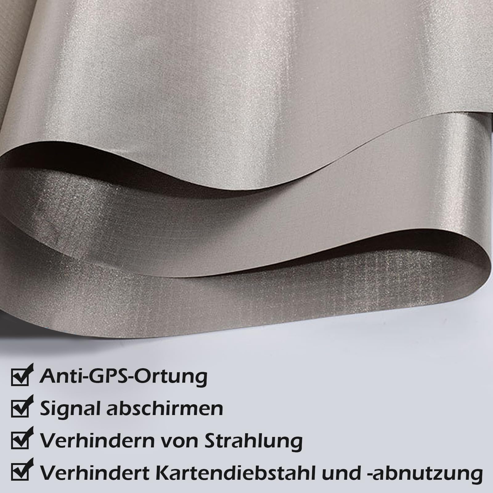 Faraday Fabric Tessuto Schermatura Conduttivo Protezione RFID Blocco Segnale RF 1m x 1,1m Nastro Schermo