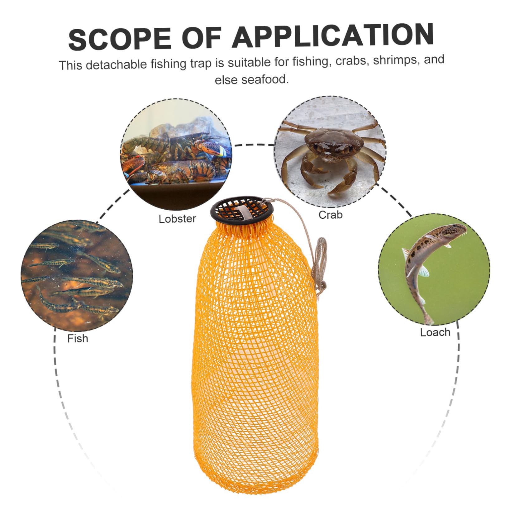 KOMBIUDA Jaula de Red Plegable para Pesca, Plástico Naranja, Tipo Jaula
