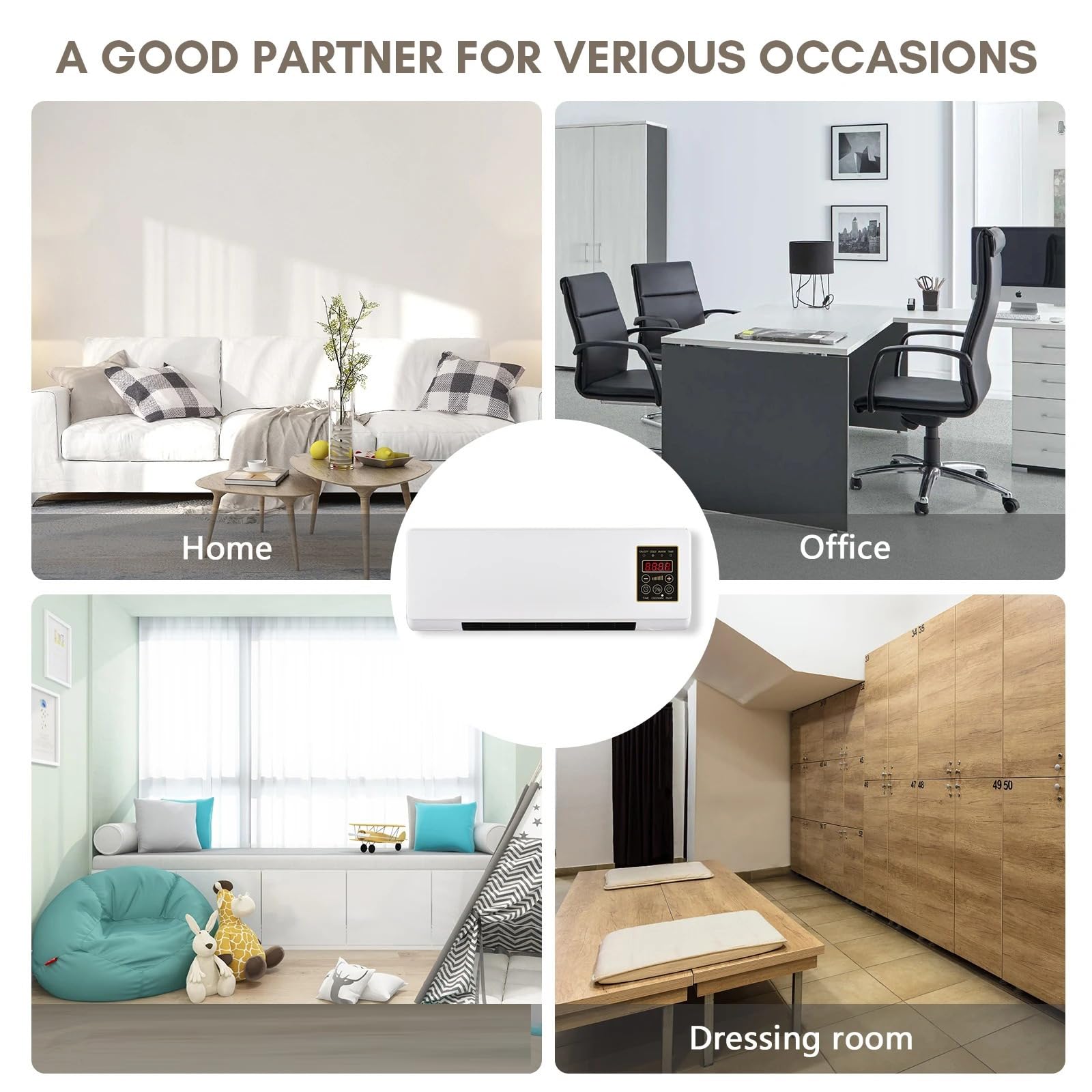 Aire Acondicionado Sin Unidad Exterior, Calefacción/Aire Acondicionado Rápido y Natural, Súper Silencioso For Dormitorio