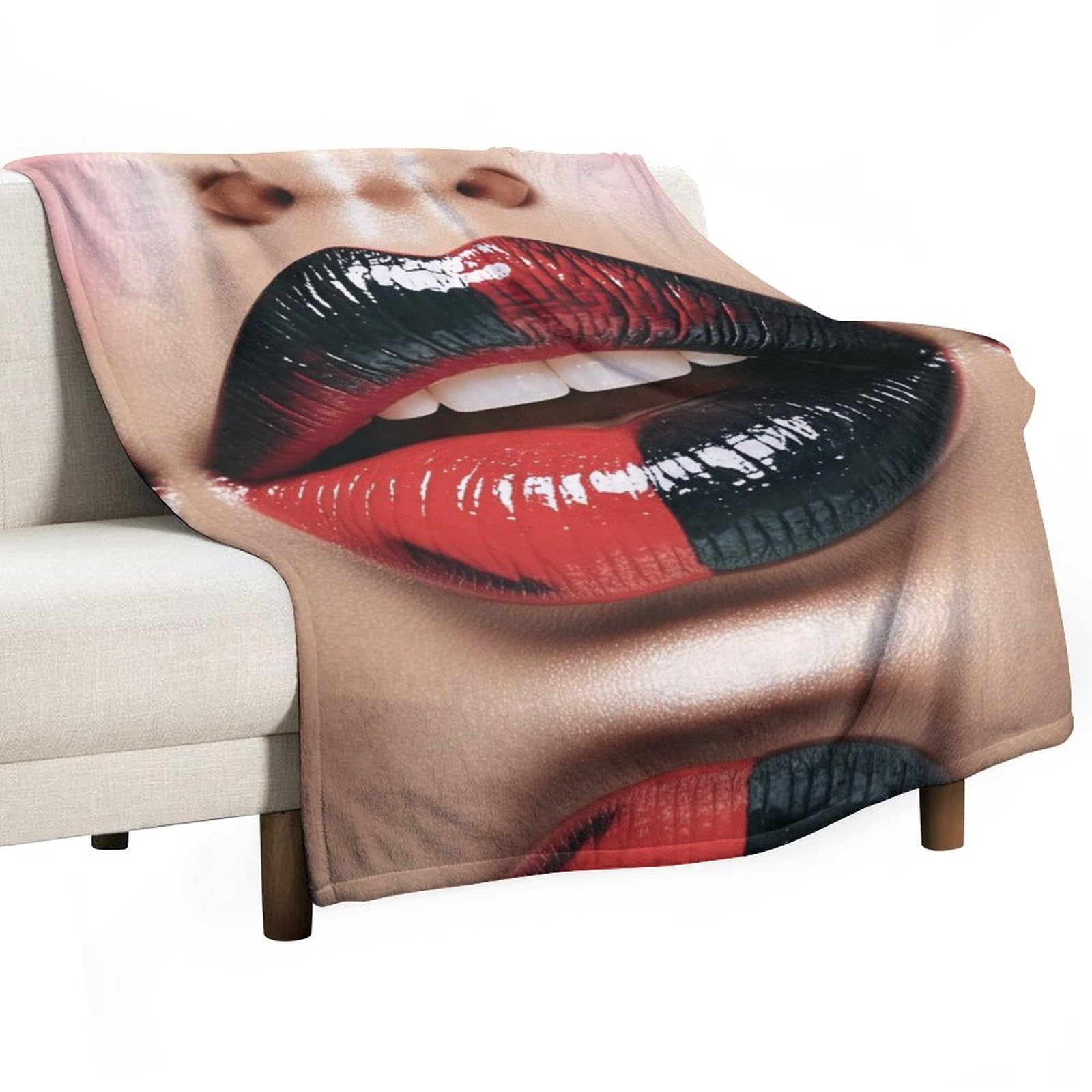 Couverture à lèvres flanelle anti-froid pour ne plus frissonner sur le canapé