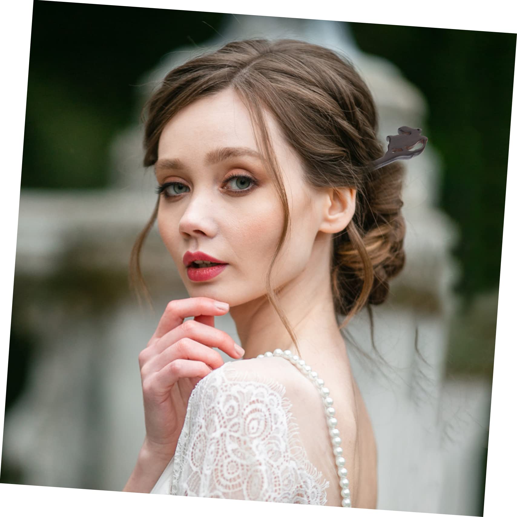 MAGICLULU 5piezas Palillo De Pelo Retro De Madera Diseño De Conejo Accesorio Para Recogidos Para Bodas Especiales Para Mujeres y Celebraciones