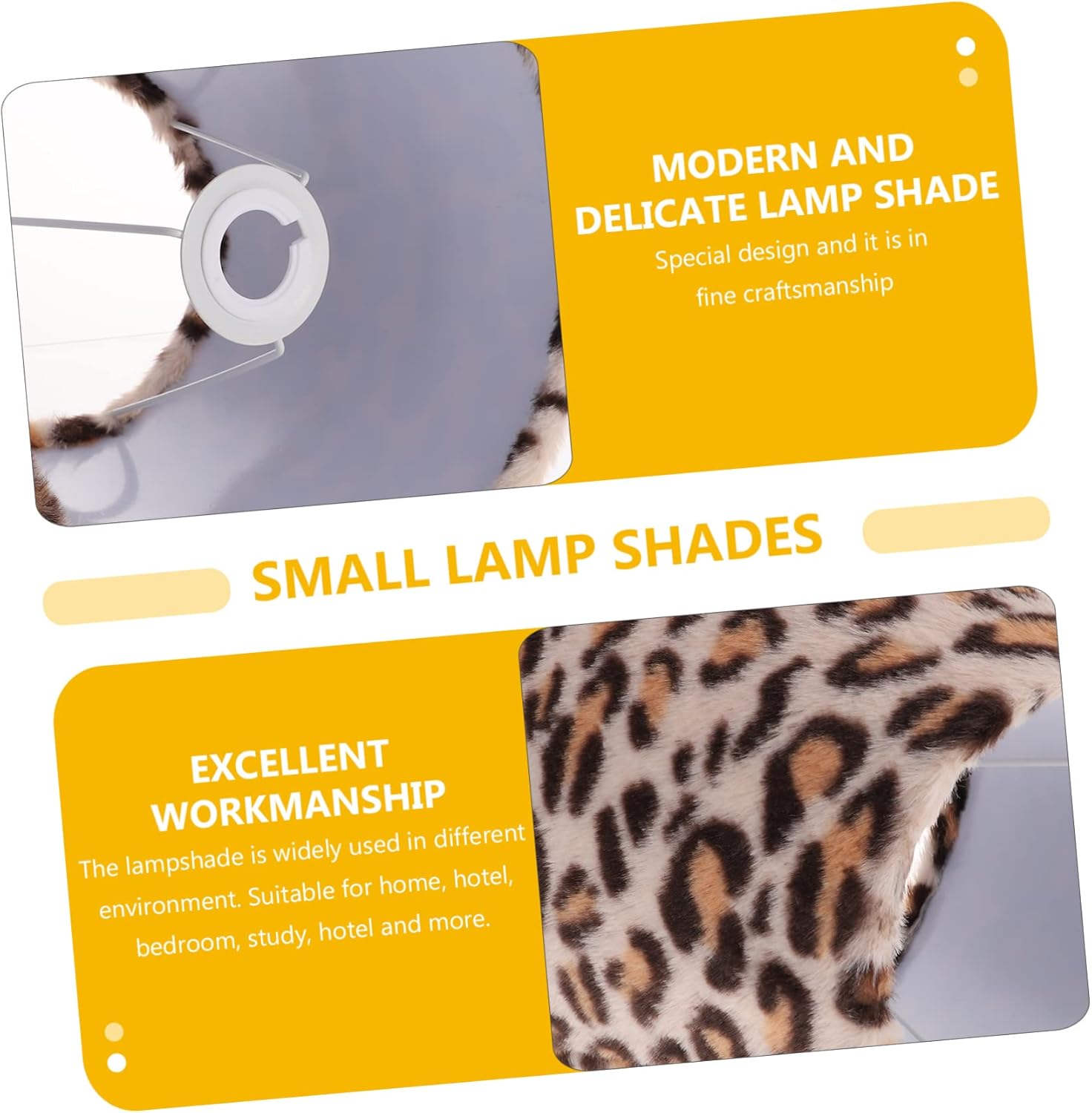 Amosfun Plush Leopard Print Lamp Shade Cover for Table Lamps Easy Installation Elegant Decor for Shape Replacement Light Shade