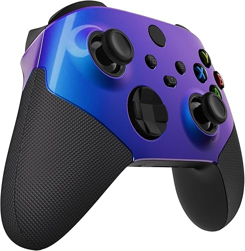 Miniatura 4 de eXtremeRate ASR versión Performance - Empuñaduras laterales de goma para Xbox Series X|S, Chameleon Purple Blue Rediseñed Grip Handle Face Plate